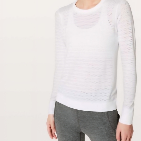 lululemon athletica Sweaters - Lululemon Athletica White Crew Neck Sweater